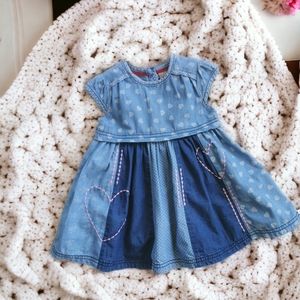 9/12 MONTHS TU LITTLE SEEDS Embroidered, Cap Sleeve Dress EUC